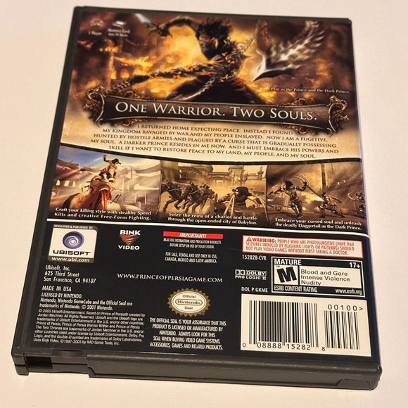 Prince of Persia Two Thrones Nintendo Gamecube Complete in Box - Picture 2 of 3